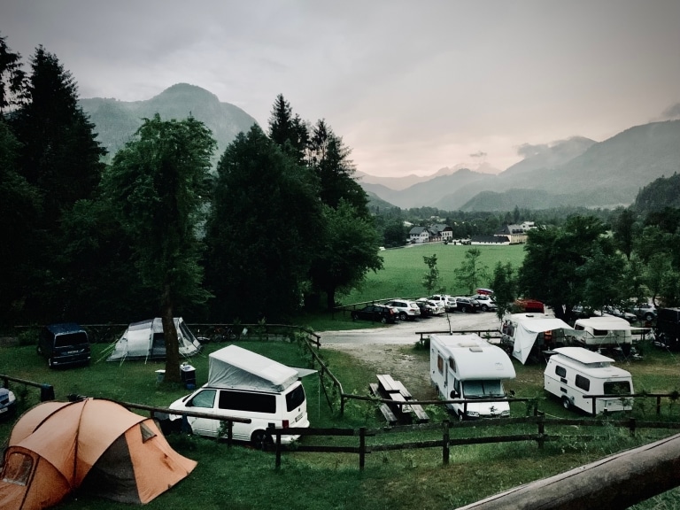 Camping m,it Blick auf den Buchstein